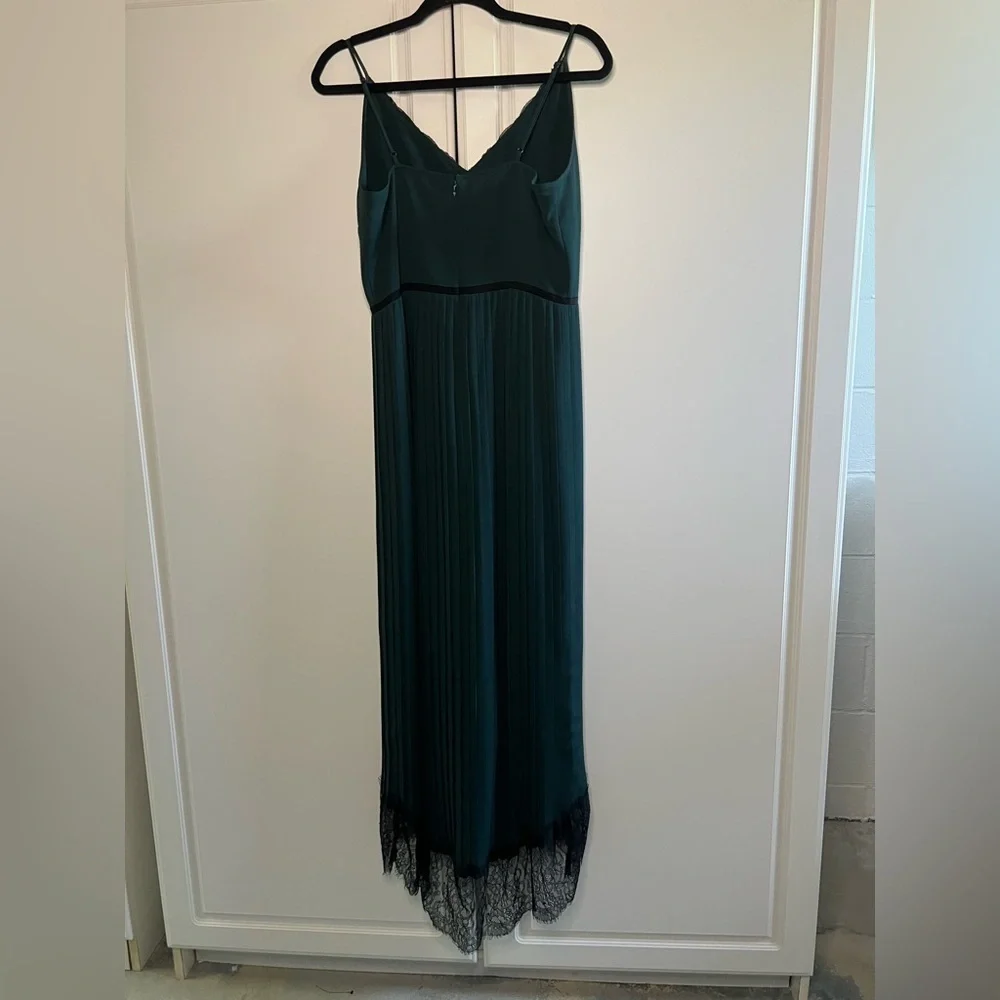 J. Crew Pleated Lace Trim Dress